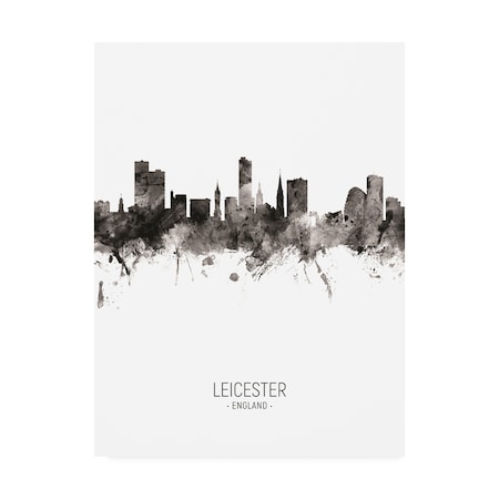 Michael Tompsett 'Leicester England Skyline Portrait II' Canvas Art,35x47